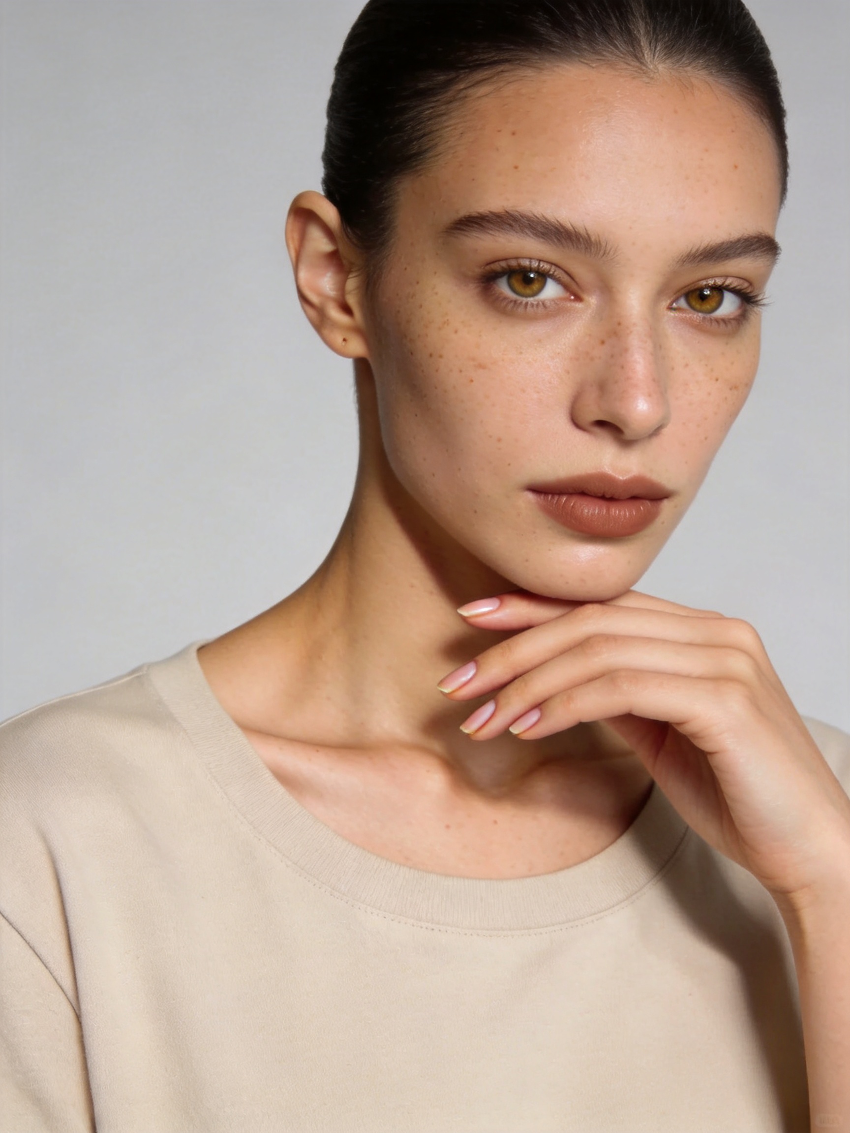 A high-end luxury jewelry editorial campaign portrait, featuring the exact same