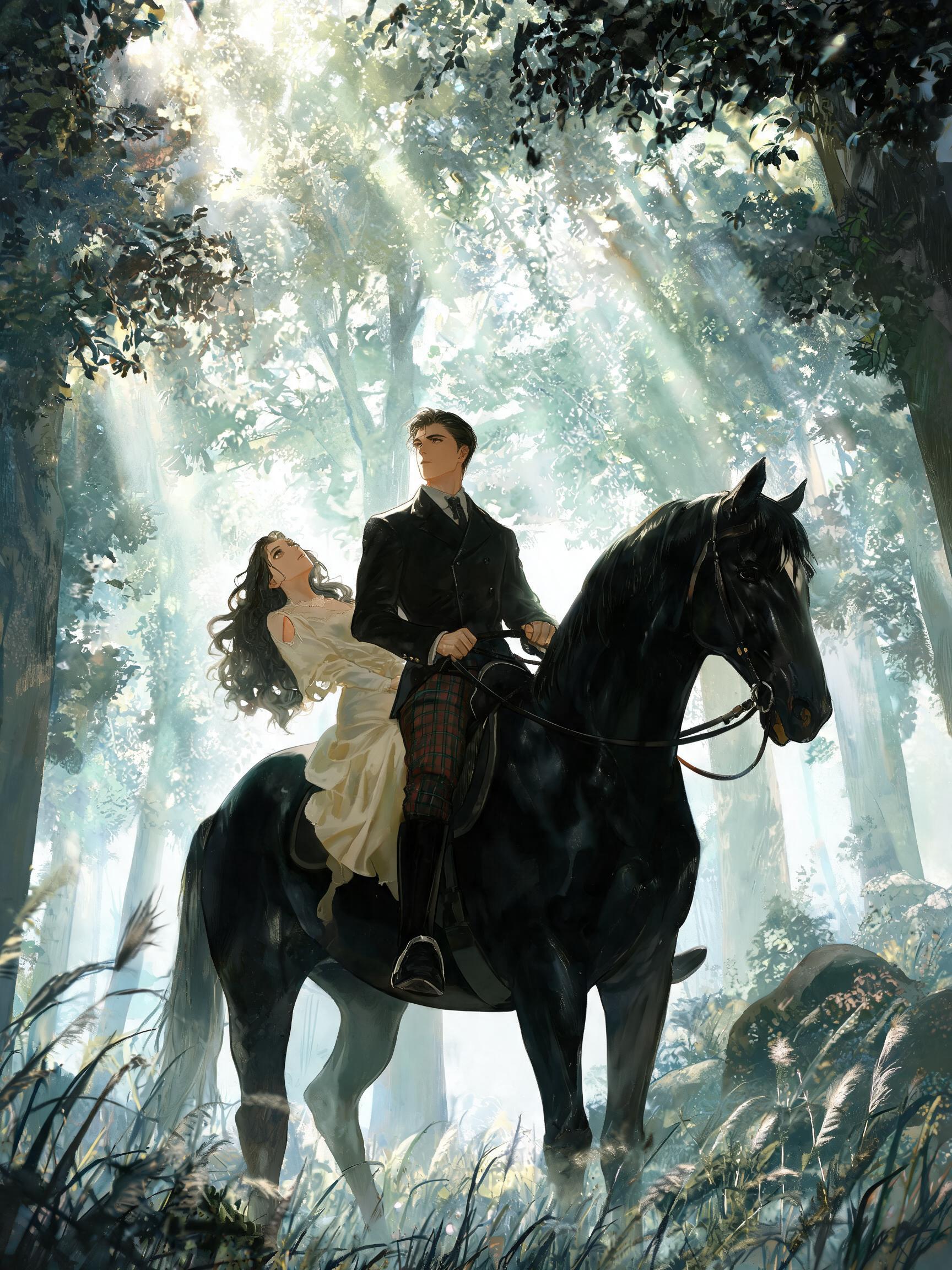 Bradhamel art style, deep colors, sharp chiaroscuro, dramatic lighting, dappled