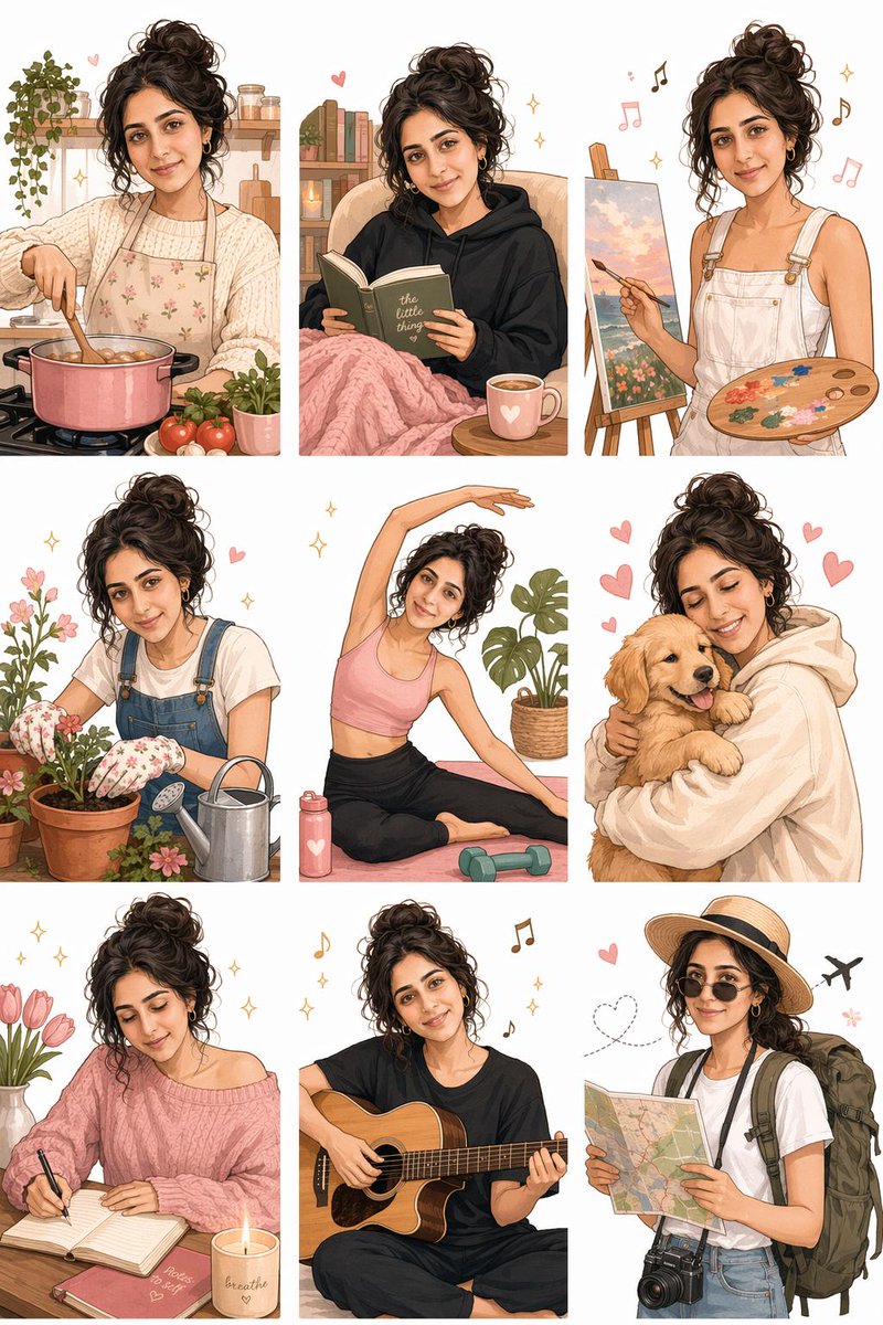 Cozy Lifestyle Sticker Grid