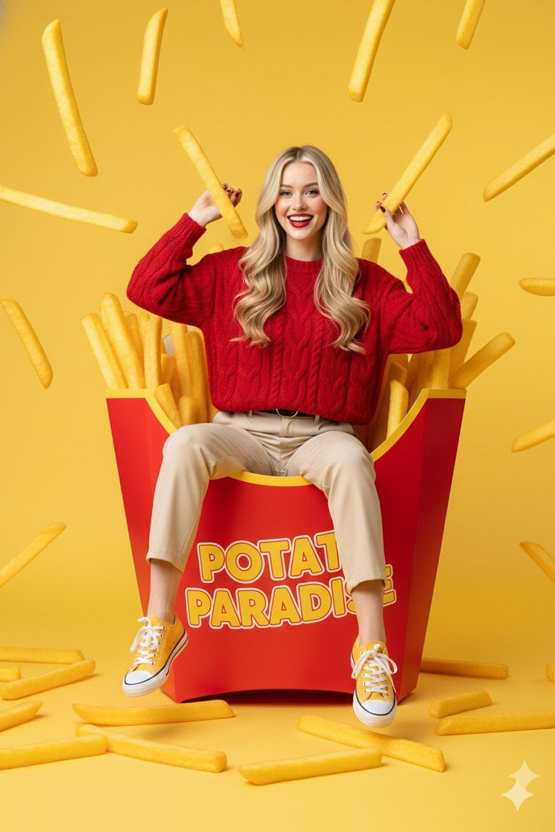 {
"prompt": "young western woman with long blonde hair sitting playfully insid