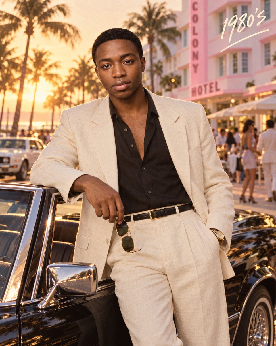 Social Media Post - 1980s Miami Retro Fashion Portrait