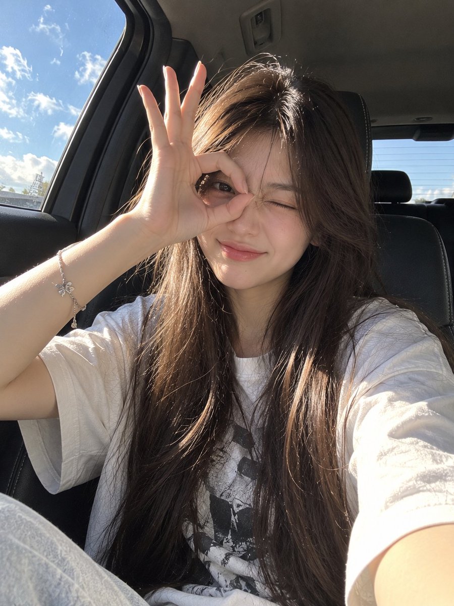 Social Media Post - Candid car selfie in sunlight