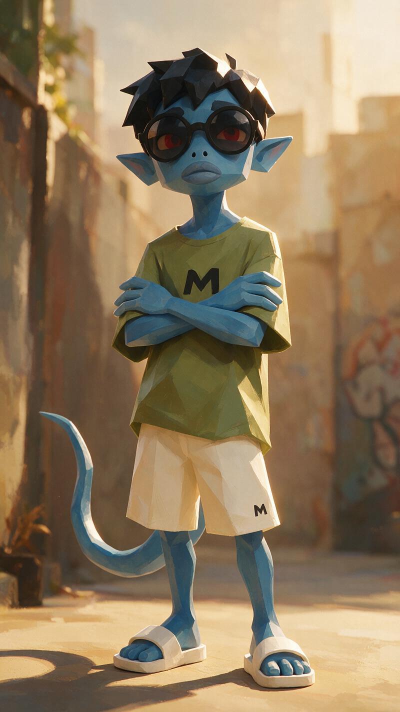 Stylized 3D painterly animation aesthetic, hand-painted 3D character rendering,