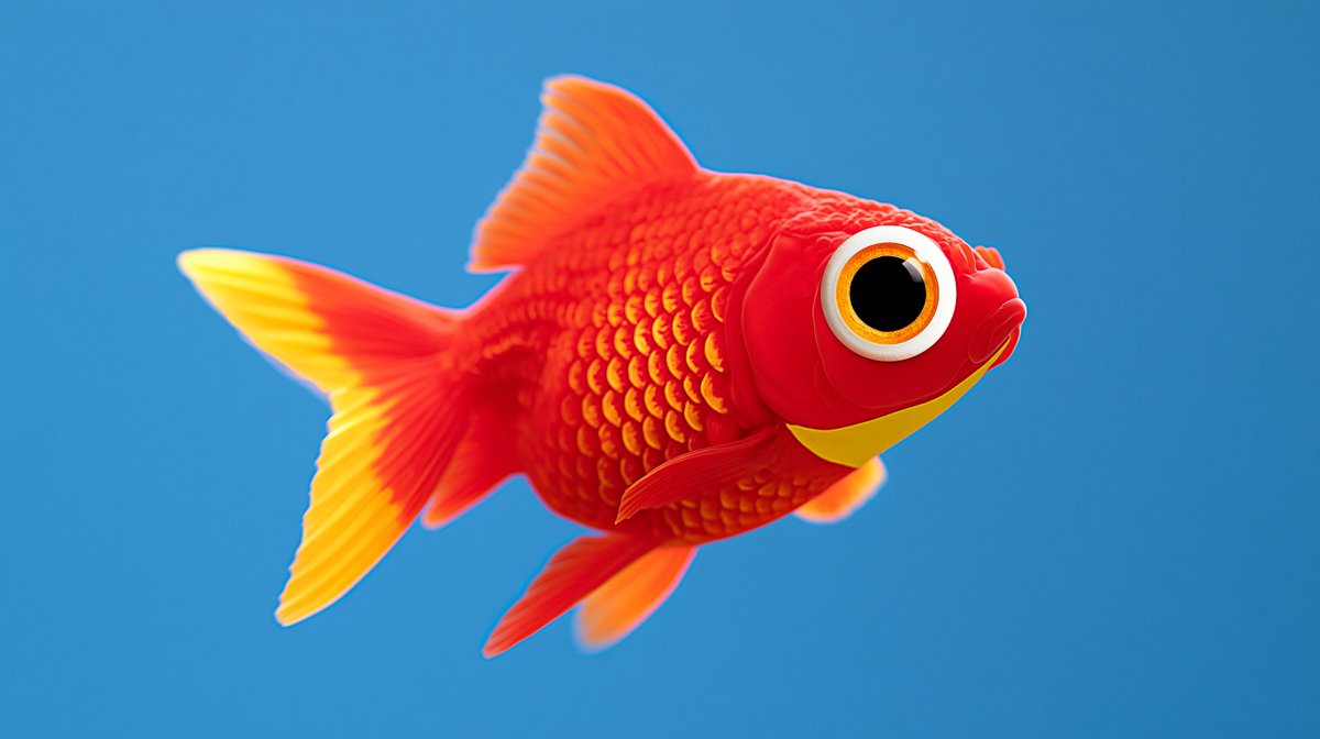 Super macro close-up of goldfish eye with vivid red orange yellow gold colours,