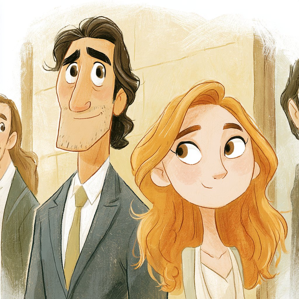 This Midjourney style reference combines expressive cartoon proportions with pai