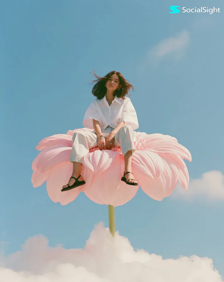 Cloud-Bloom Editorial Portrait