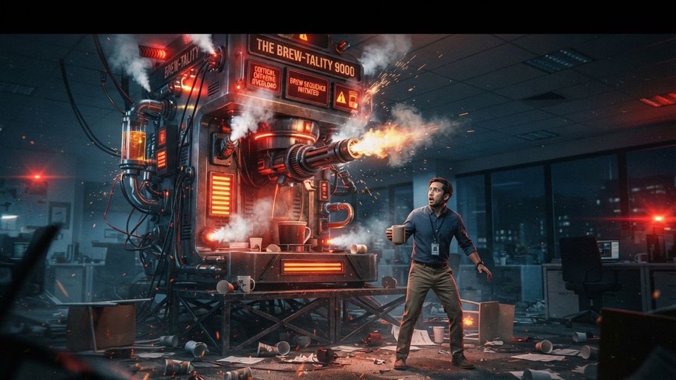 Sci-Fi Coffee Machine Boss Battle